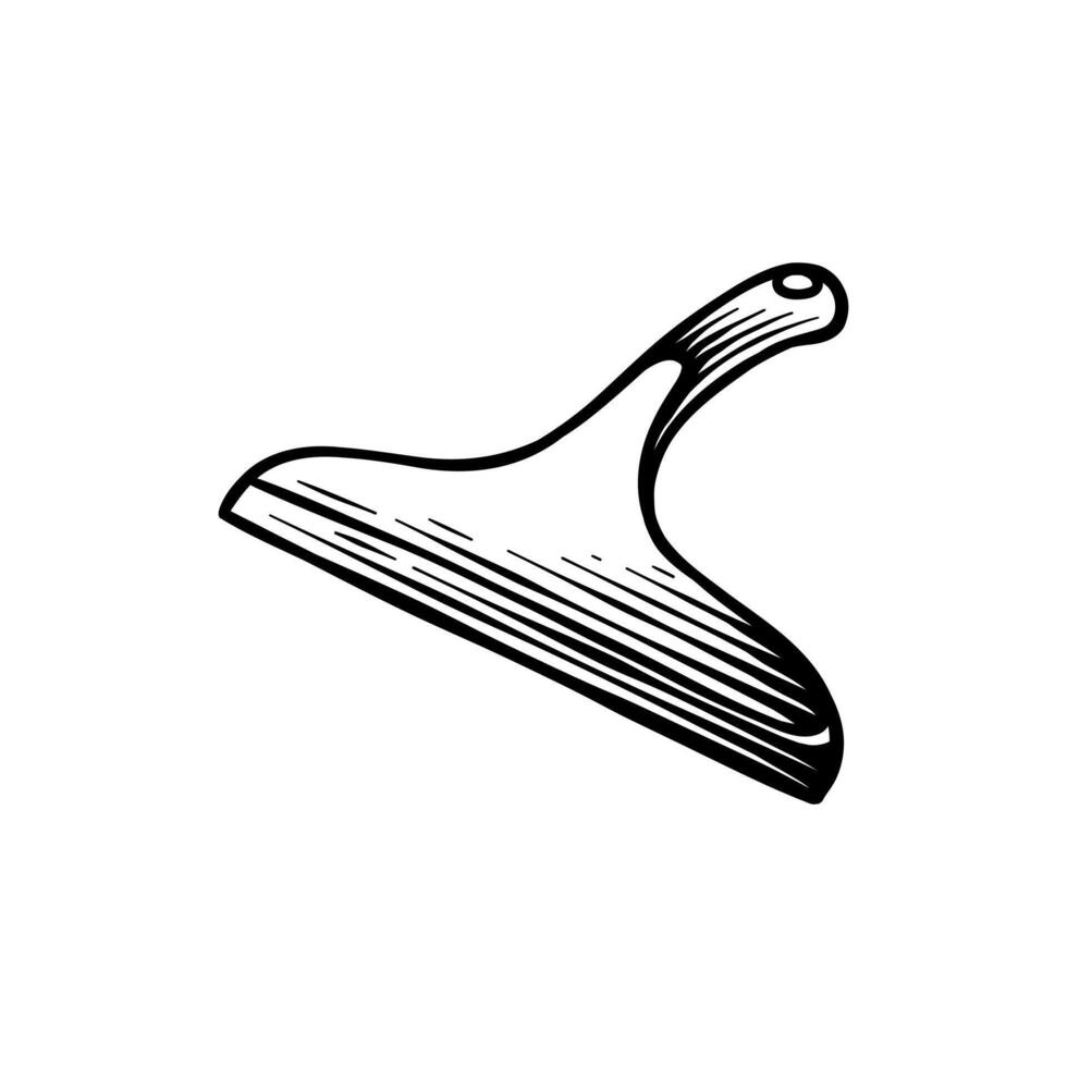 black and white illustration of glass cleaner in engraving style vector