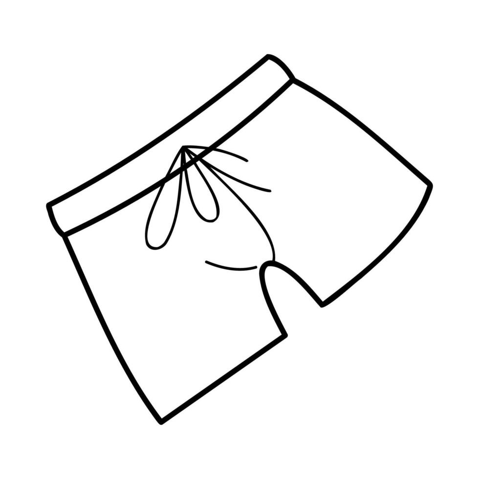 A swimming trunks in black outline. Clip art for your projects. vector