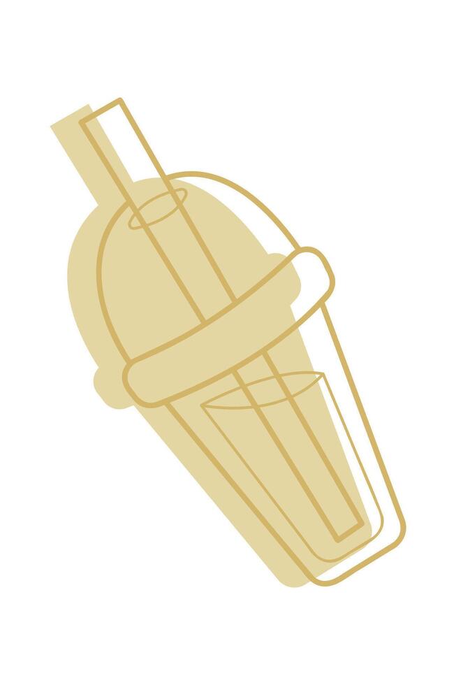 Glass of drink to go color. Clip art for your projects. vector