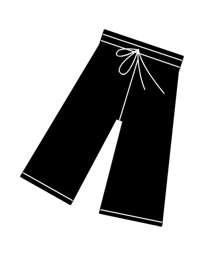 Doodle swimming trunks in black and white. Clip art for your projects. vector