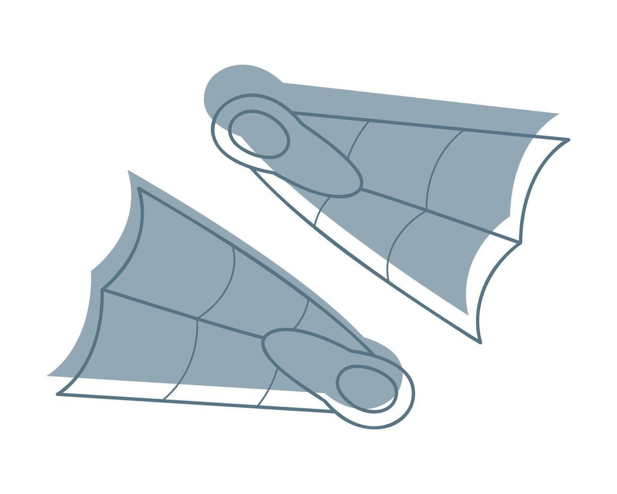 One pair of swimming flippers color. Clip art for your projects. vector