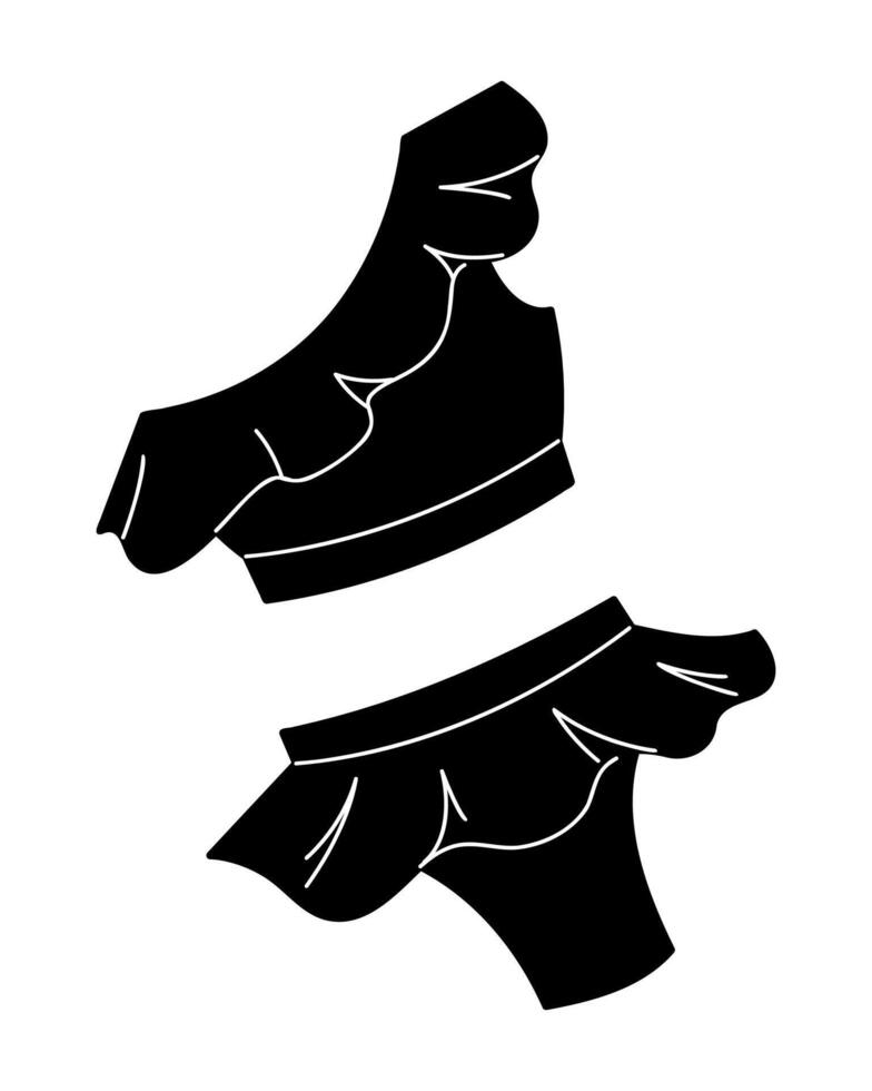 Swimsuit in black and white colors. Clip art for your projects. vector