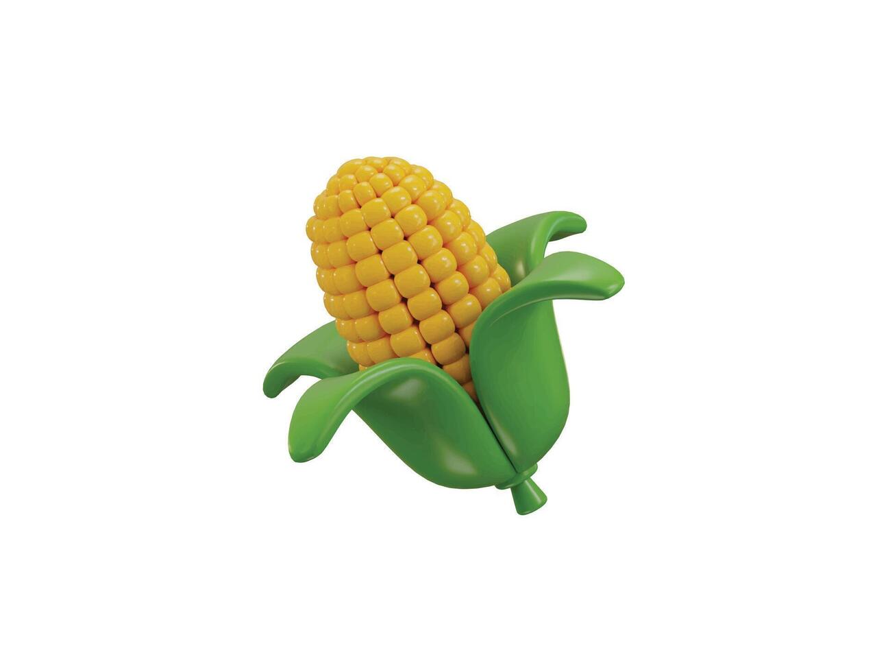 Corncob icon 3d render Healthy vegetables icon illustration vector