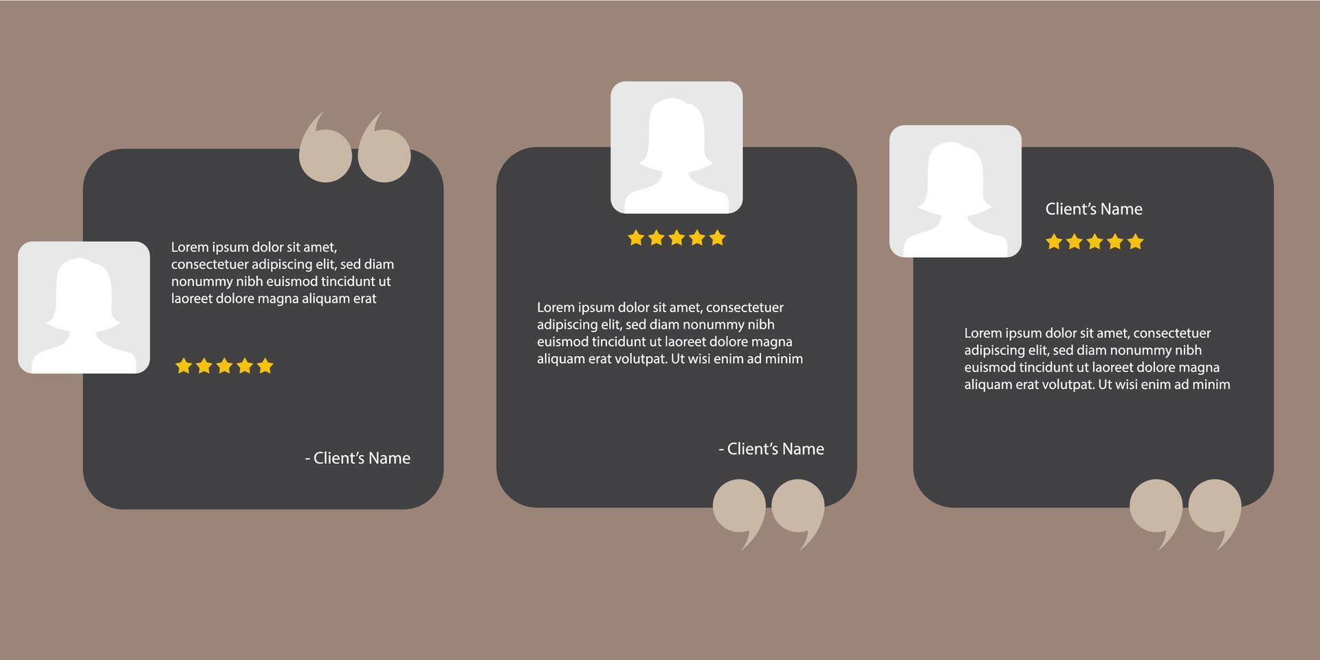 Review and testimonial , grey square social media template with speech bubbles, star ratings, and customer feedback icons. Perfect for sharing reviews. vector