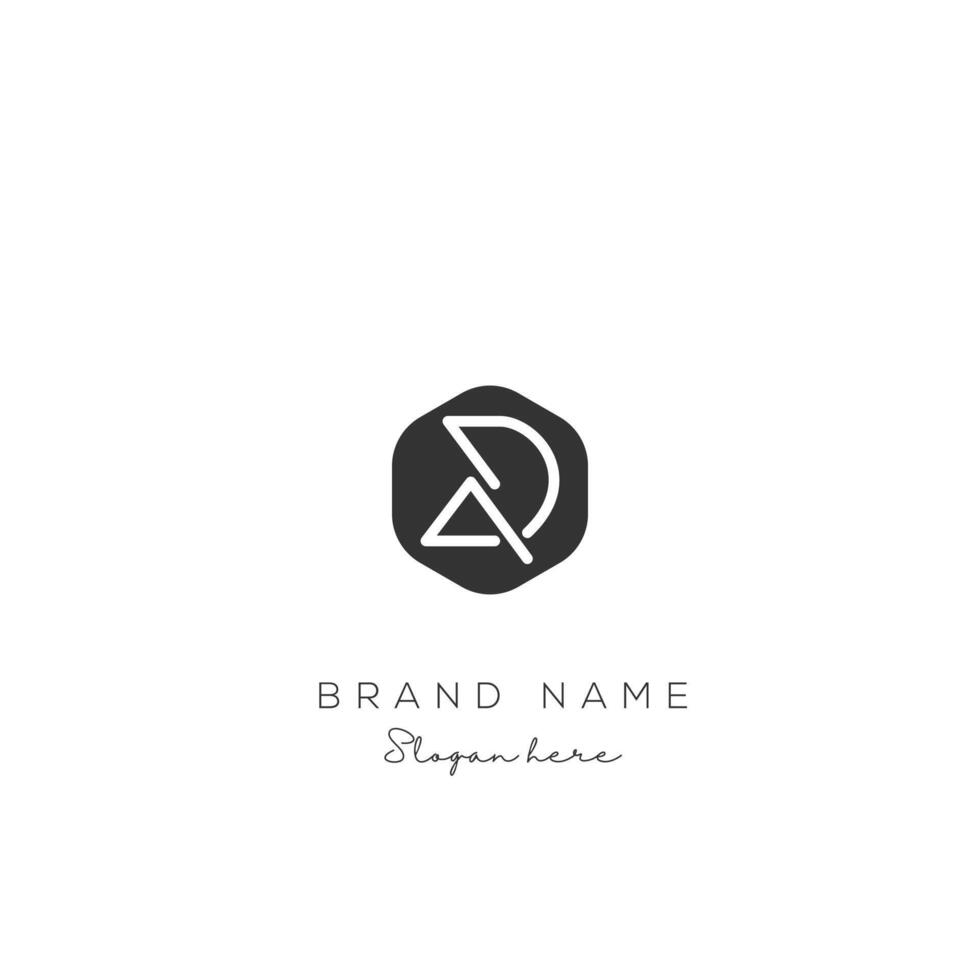 Initial letter AD logo design templates vector