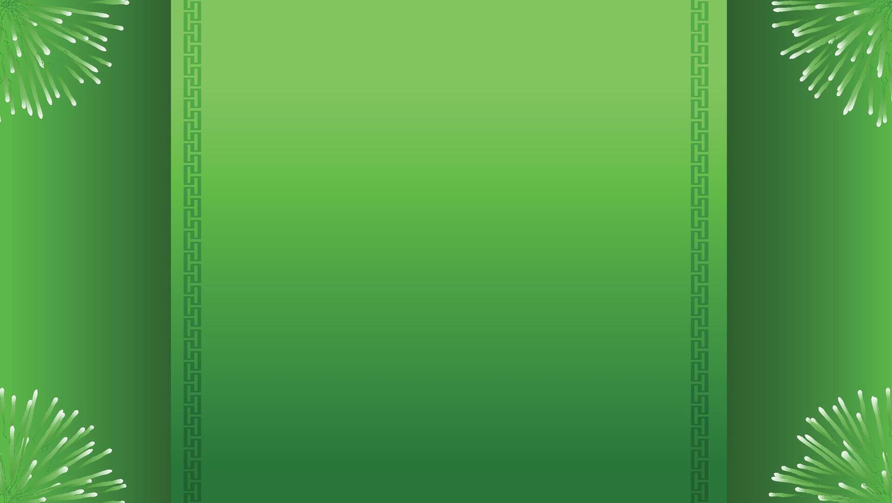 Green Decoration Background with empty space for text - Decorative Green Fireworks vector