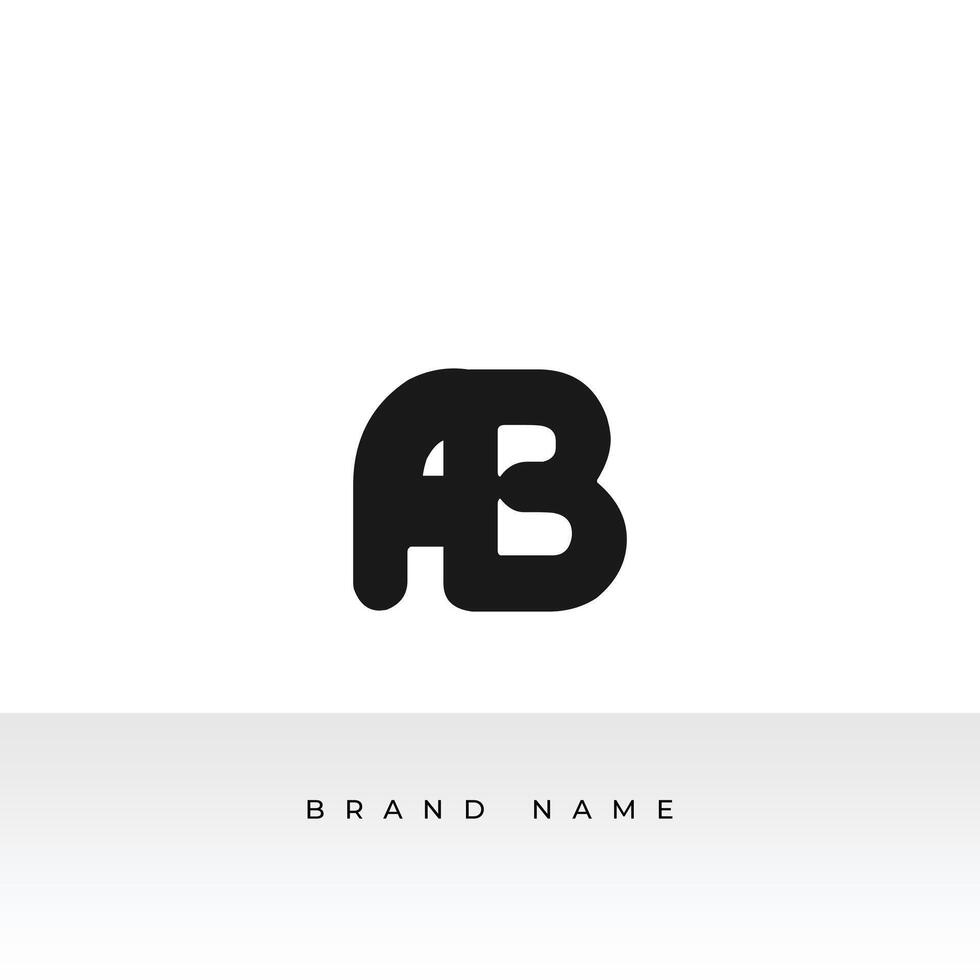AB logo letter design icon template with white background vector