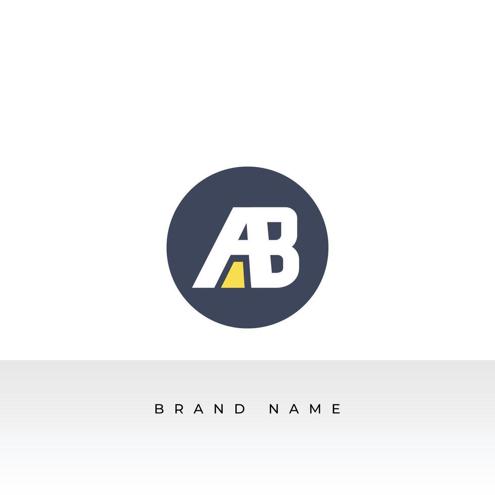 AB logo design icon template with black background vector