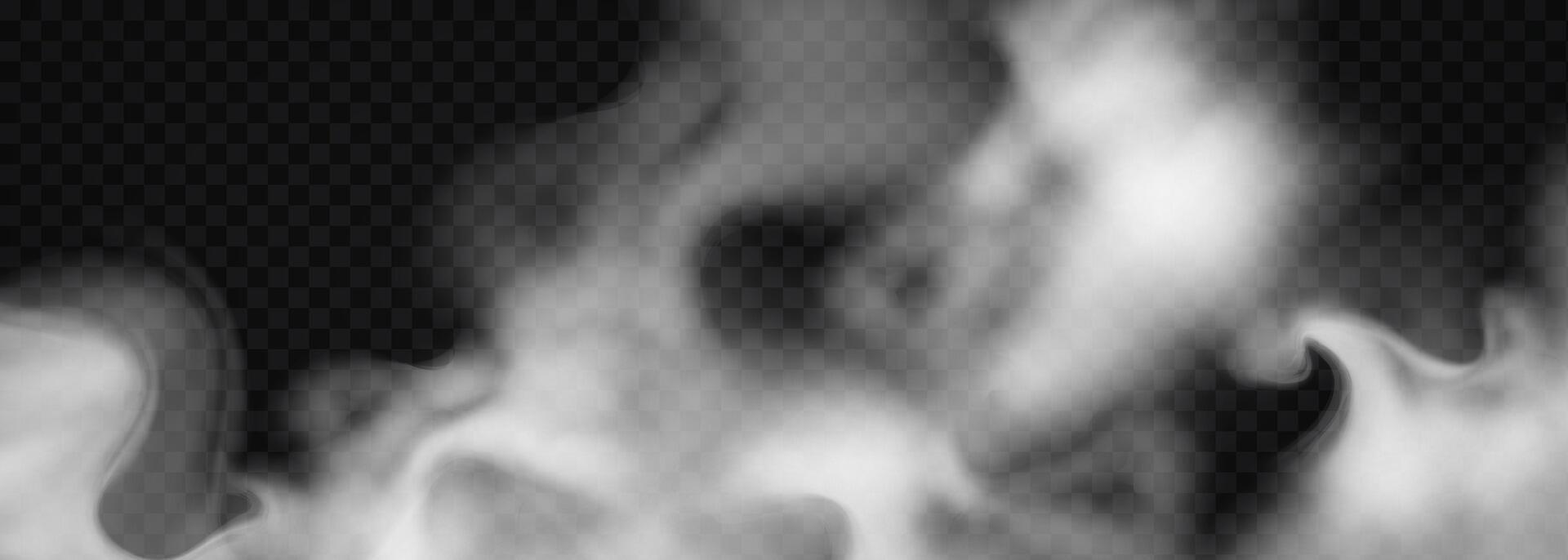 White smoke on a black background vector