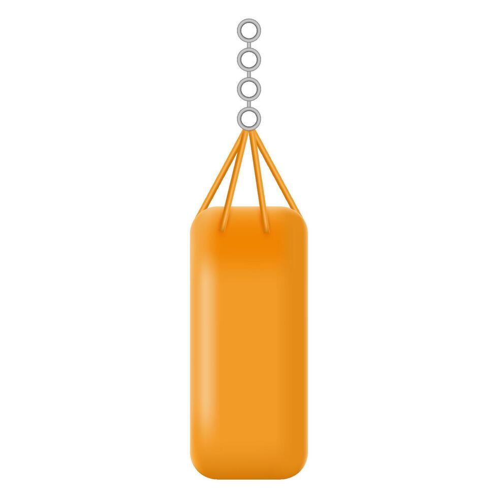 3D Boxing punching bag on white background vector