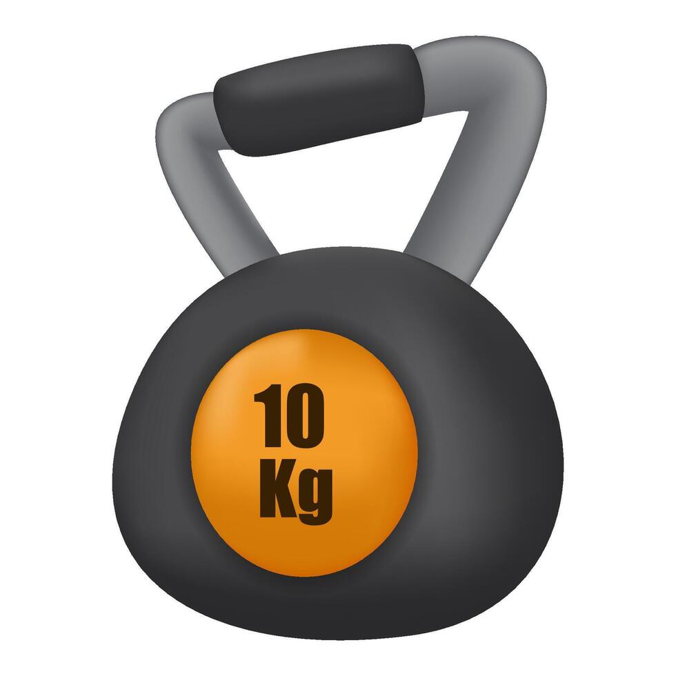 3D Kettlebell on white background vector
