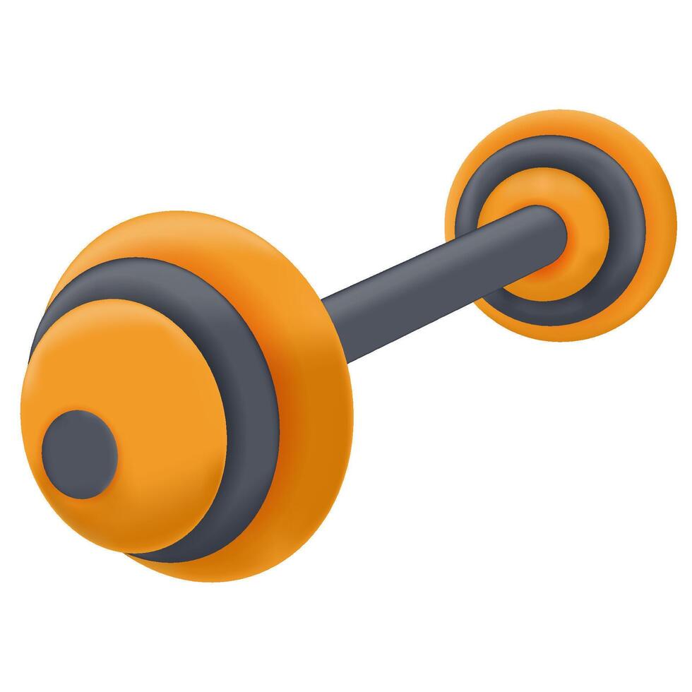 3D weightlifting dumbbell on white background vector