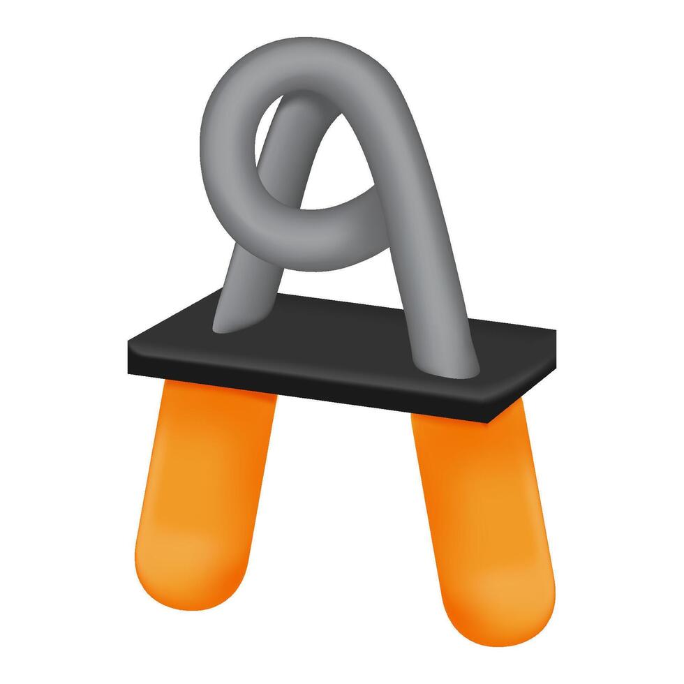 3D Skipping rope on white background vector