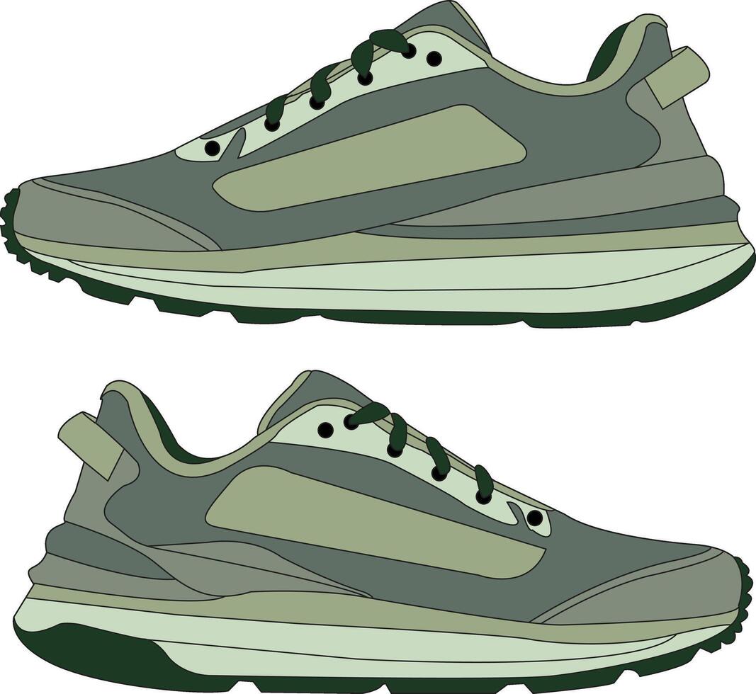 Shoe Shoes outline drawing symbol icon, Sneakers color full, Hand drawn shoes full color. Sneakers in flat style. fashion shoes vector
