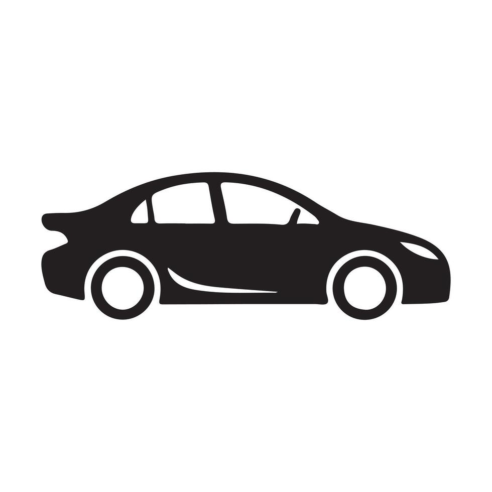 Flat Car Icon Design on a White Background vector