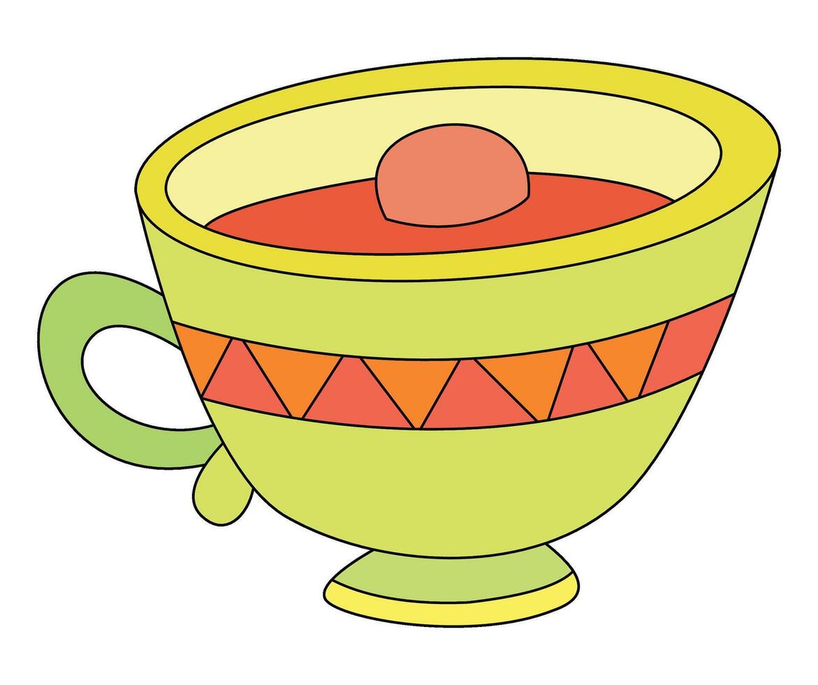 A tea in cup isolated on white background vector