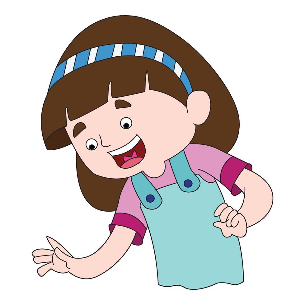 Smile girl isolated on white background vector