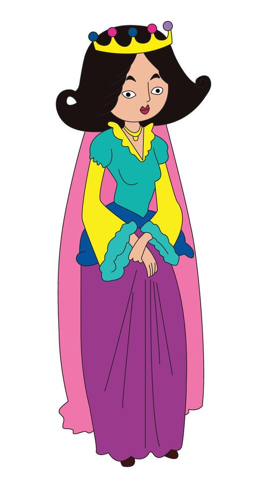Cute queen cartoon illustration vector