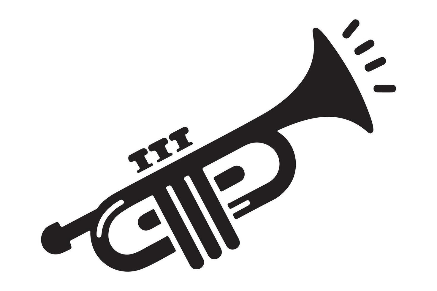 Minimalist Trumpet Silhouette Icon for Graphic Projects vector