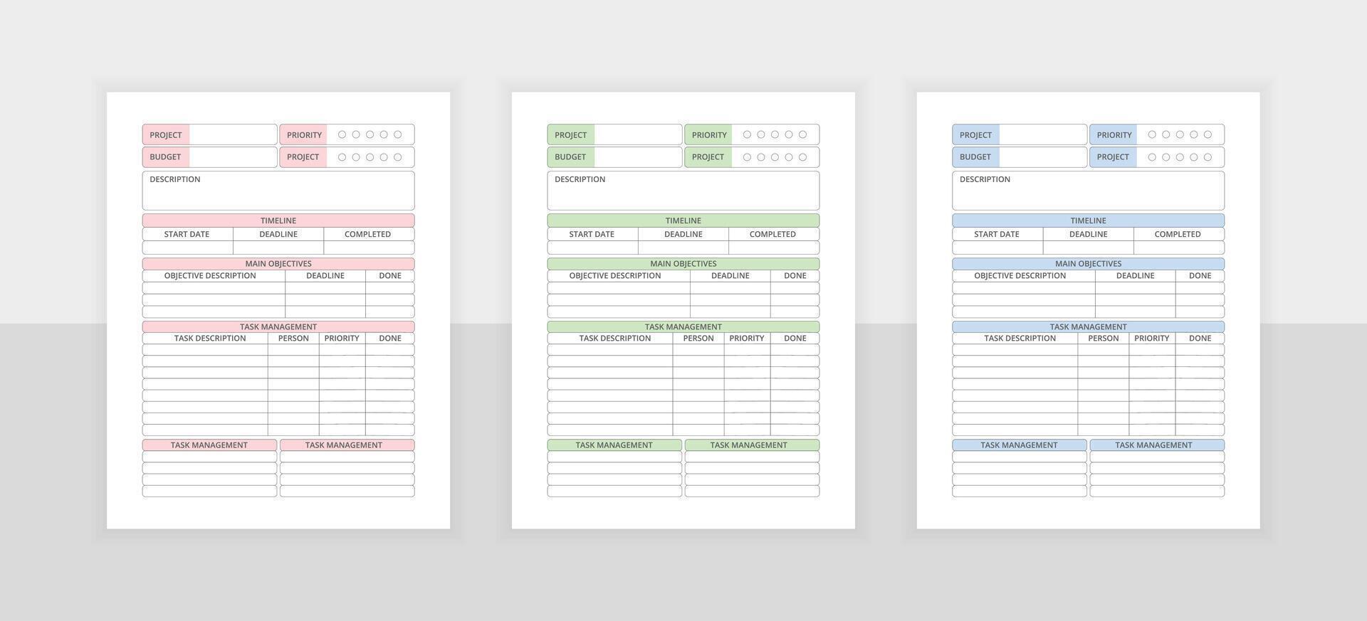 Project and goal planner template. Project and goal planner template. vector