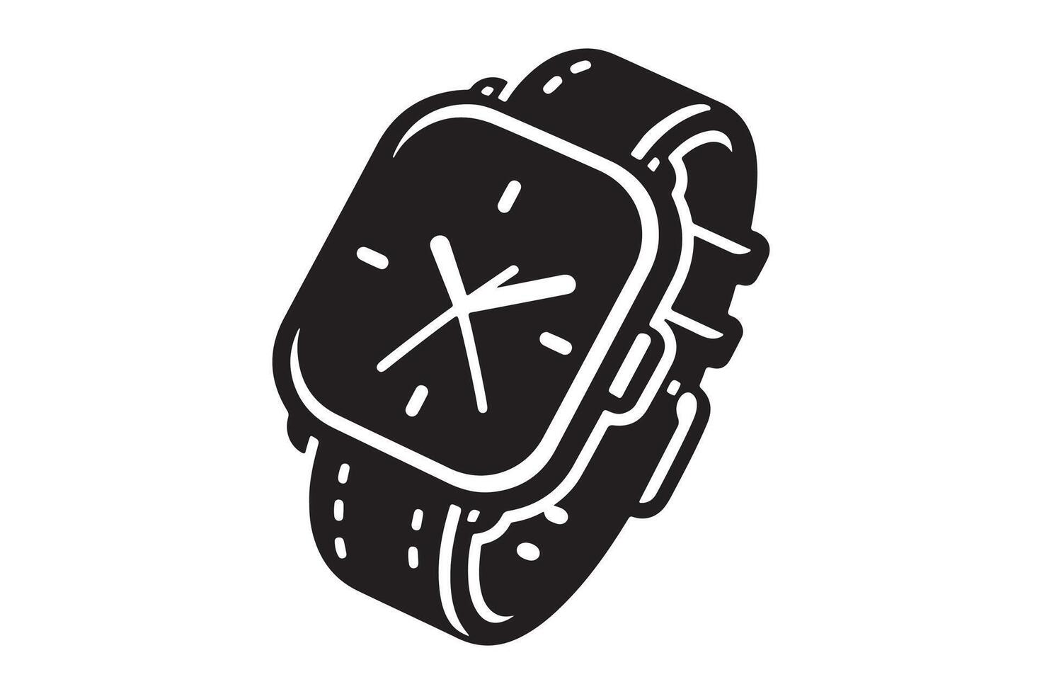 Hand Watch Silhouette Diverse Designs for Timekeeping Projects vector