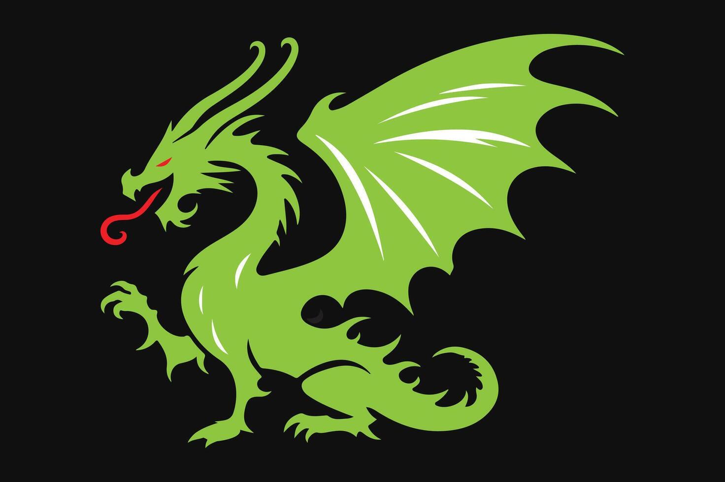 Mythical Dragon Silhouette Stunning Illustration for Fantasy Themes vector