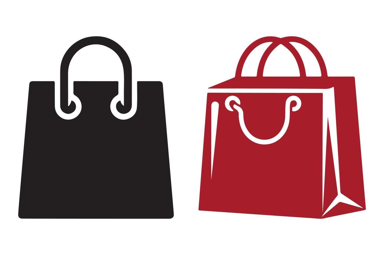 Stylish Shopping Bag Icon Silhouette Design vector