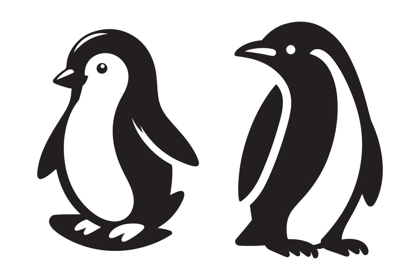 Playful Penguin Silhouette Art of Antarctica's Iconic Bird vector