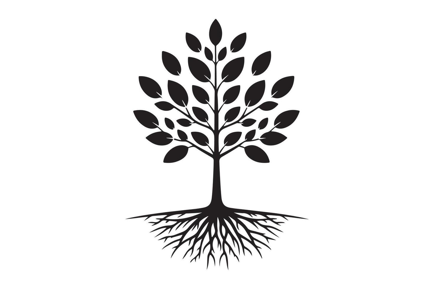 Silhouette of a Seedling Tree Minimalist Illustration for Nature Themes vector