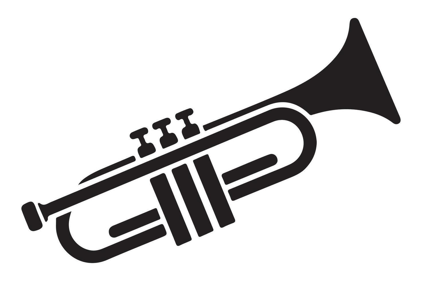 Classic Trumpet Silhouette Icon for Creative Design Use vector
