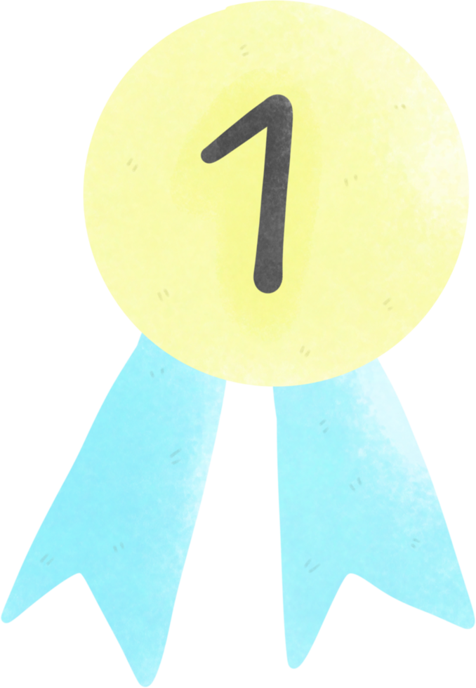 a number one award ribbon on a transparent background png