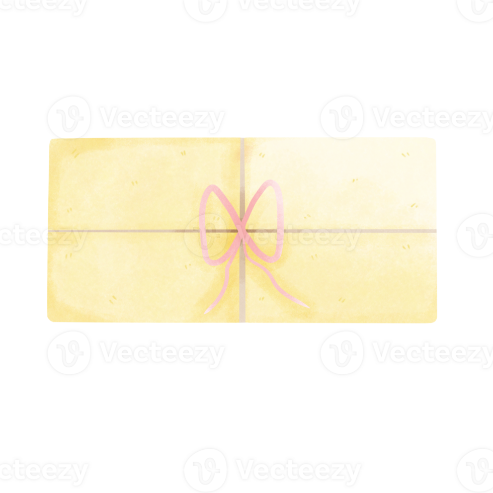 yellow gift box with pink bow png