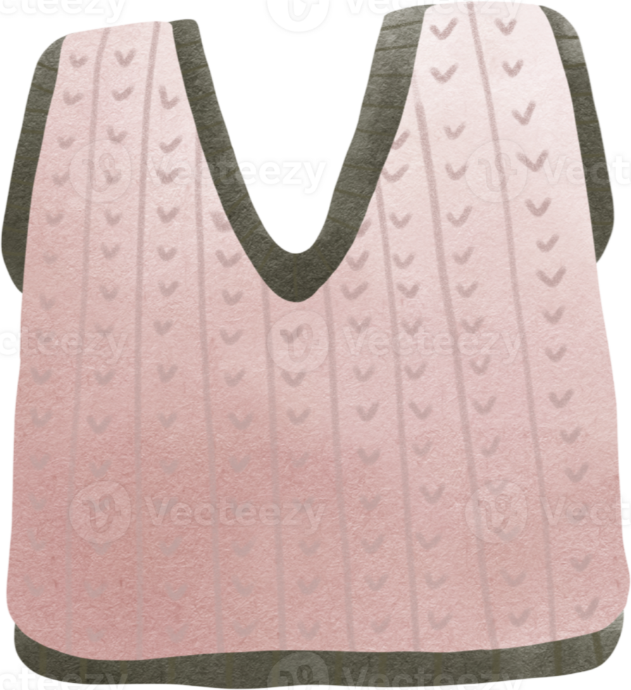 a pink sweater vest with a black and white pattern png