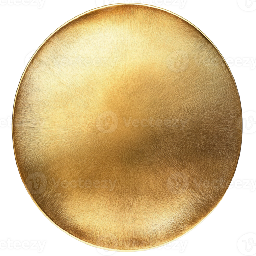 Round golden tray on transparent background. png