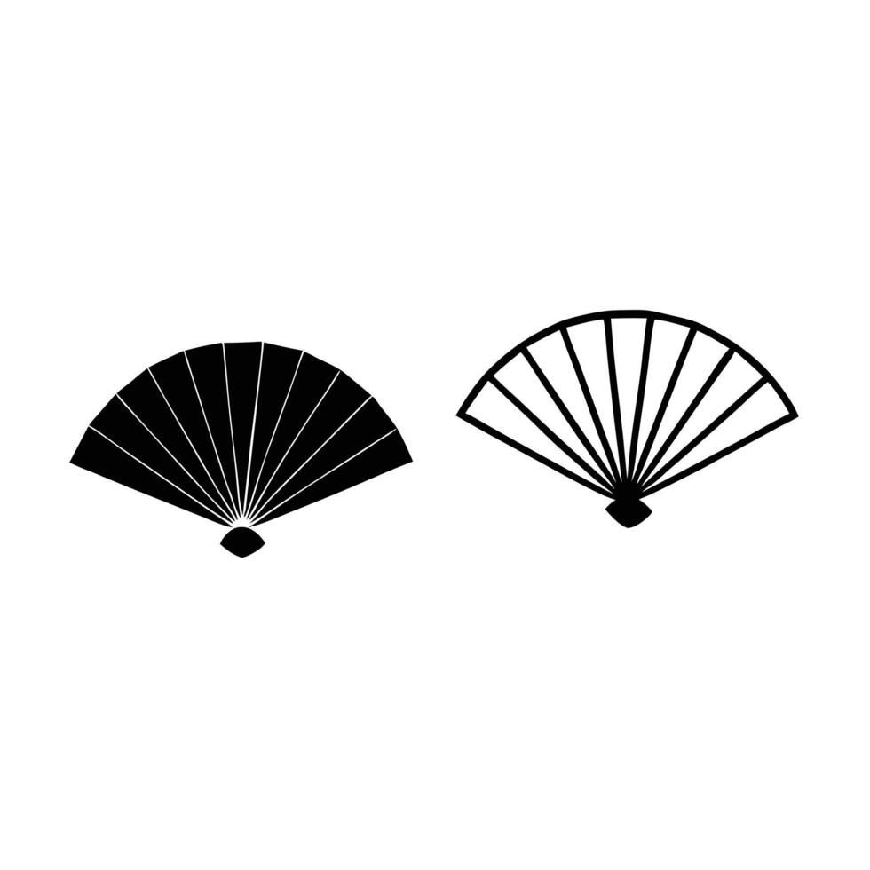 Two black and white images of a fan and a fan vector