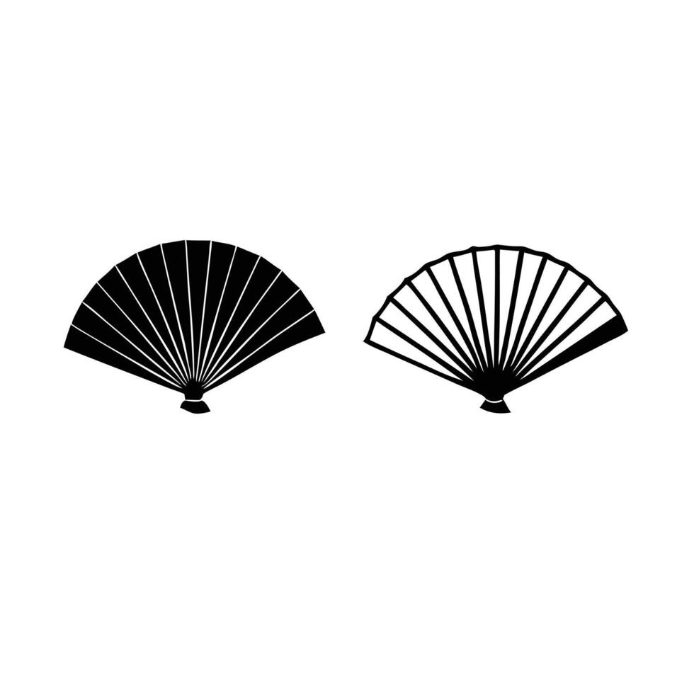 Two black and white fan icons on a white background vector