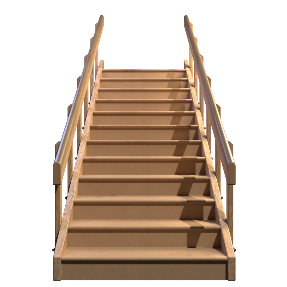 Front view of wooden stairs png