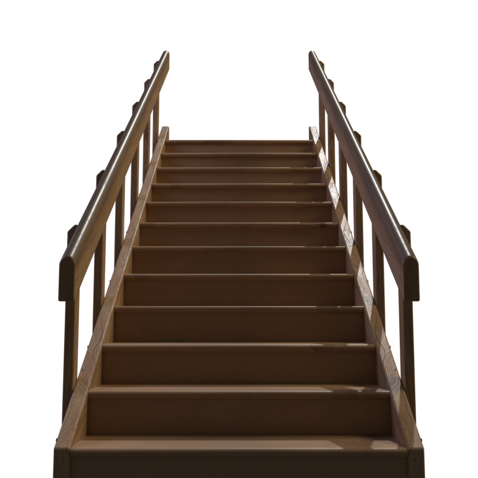 Front View of Wodden Industrial Stairs png