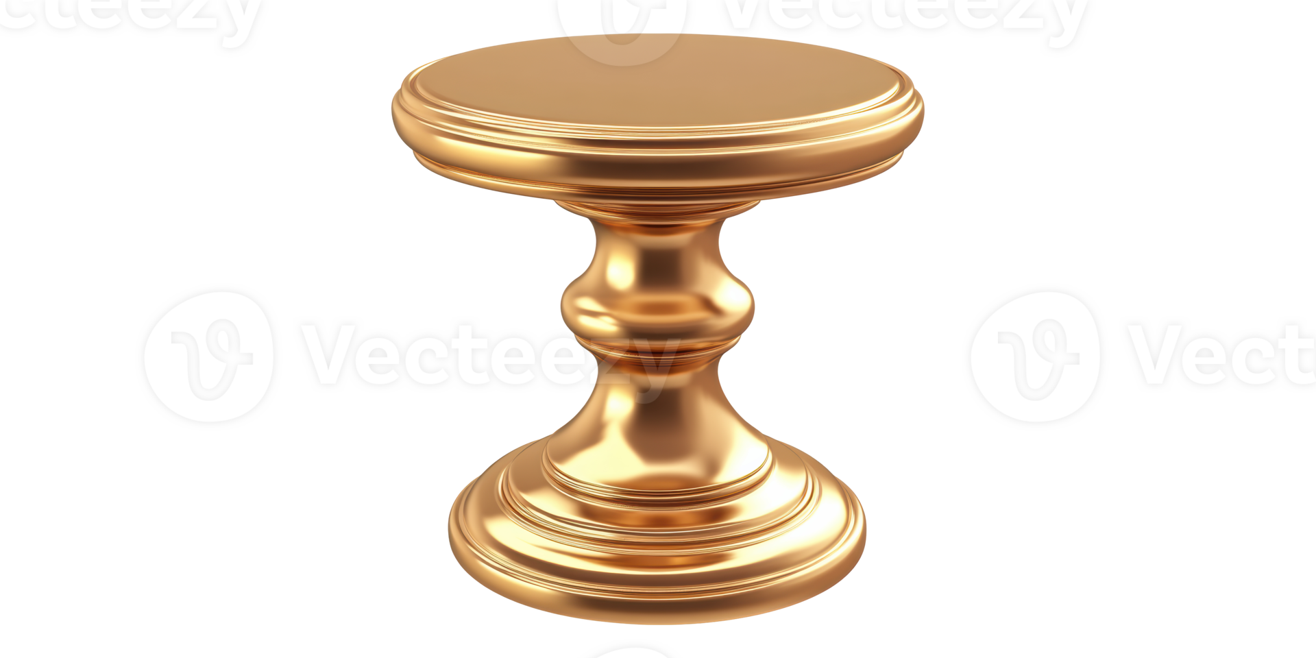 Gold Pedestal With Decorative Design Isolated on Transparent Background. png