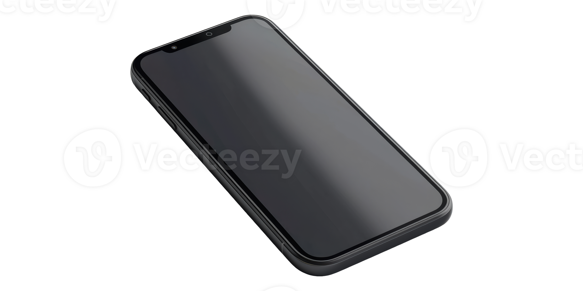 Black Smartphone With 3D Design Isolated on Transparent Background. png