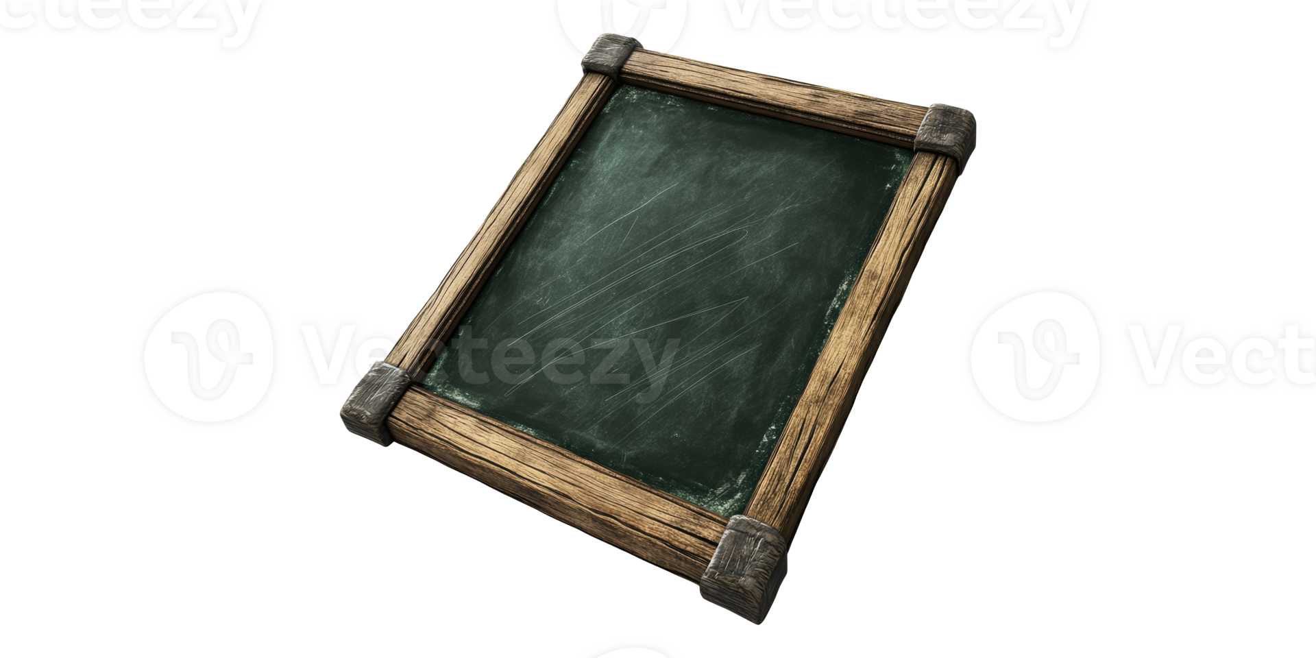 Vintage Blackboard With Wooden Frame Isolated on Transparent Background. png