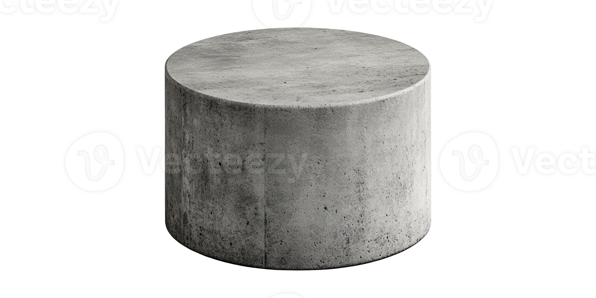 Concrete Cylinder With Smooth Surface Isolated on Transparent Background. png