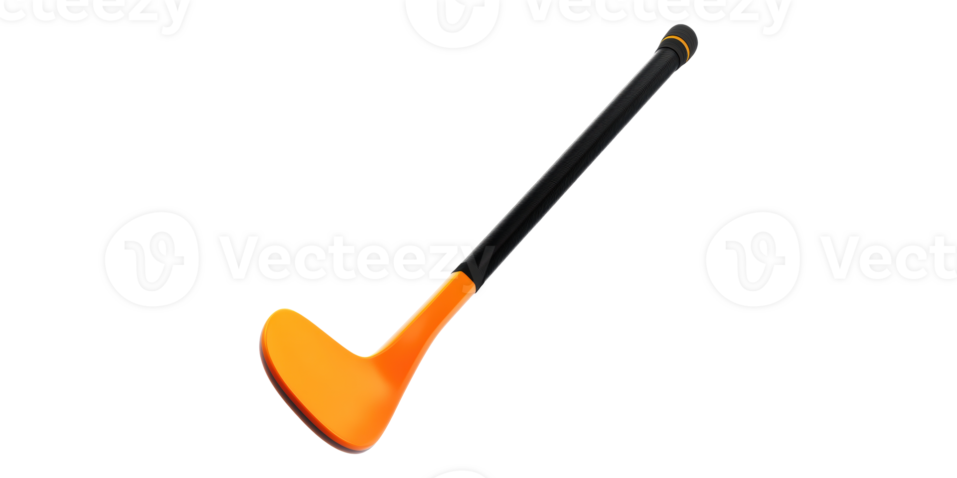Orange Hockey Stick With Black Handle Isolated on Transparent Background. png