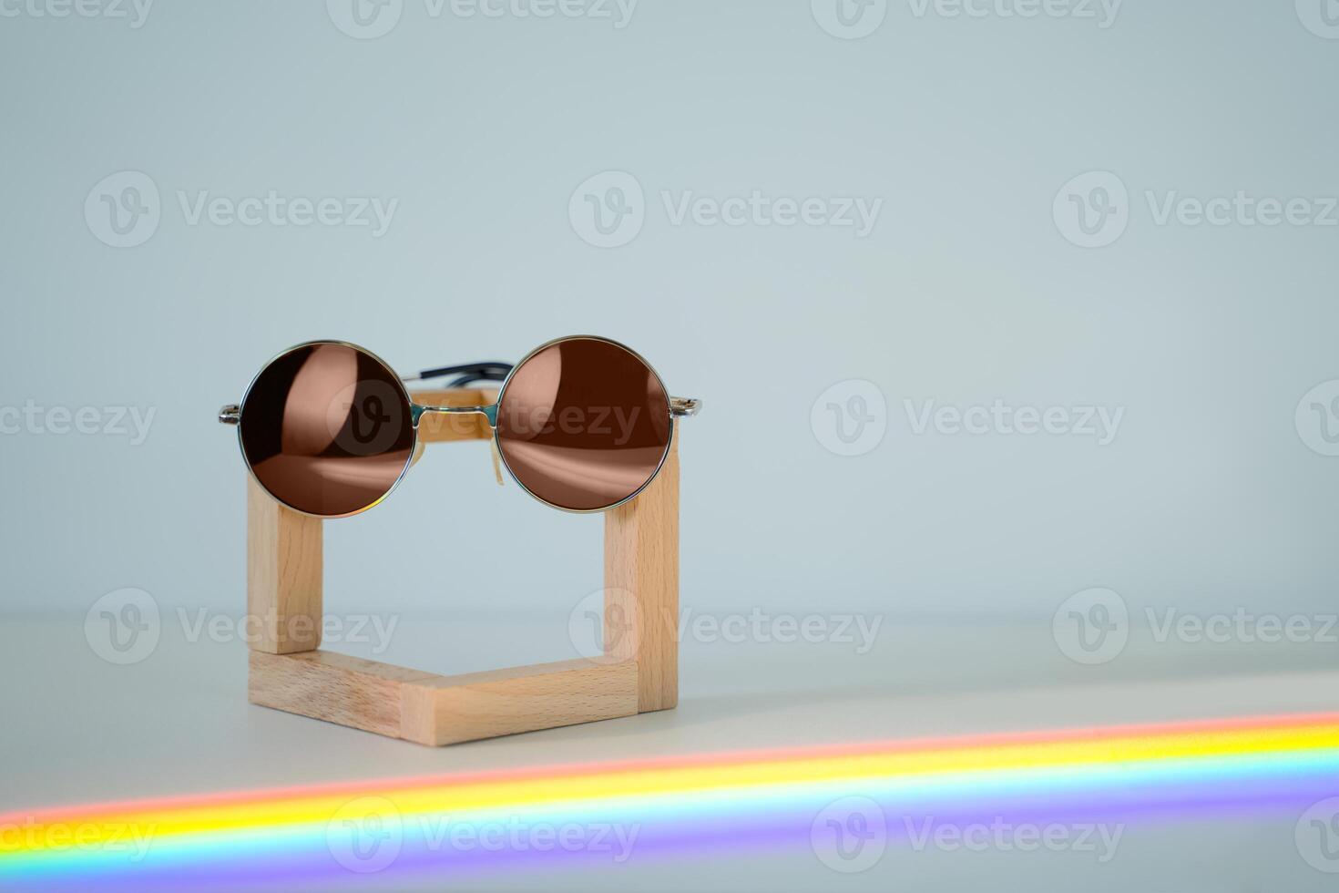 Sunglasses with rainbow reflection brown mocha color of 2025 year photo