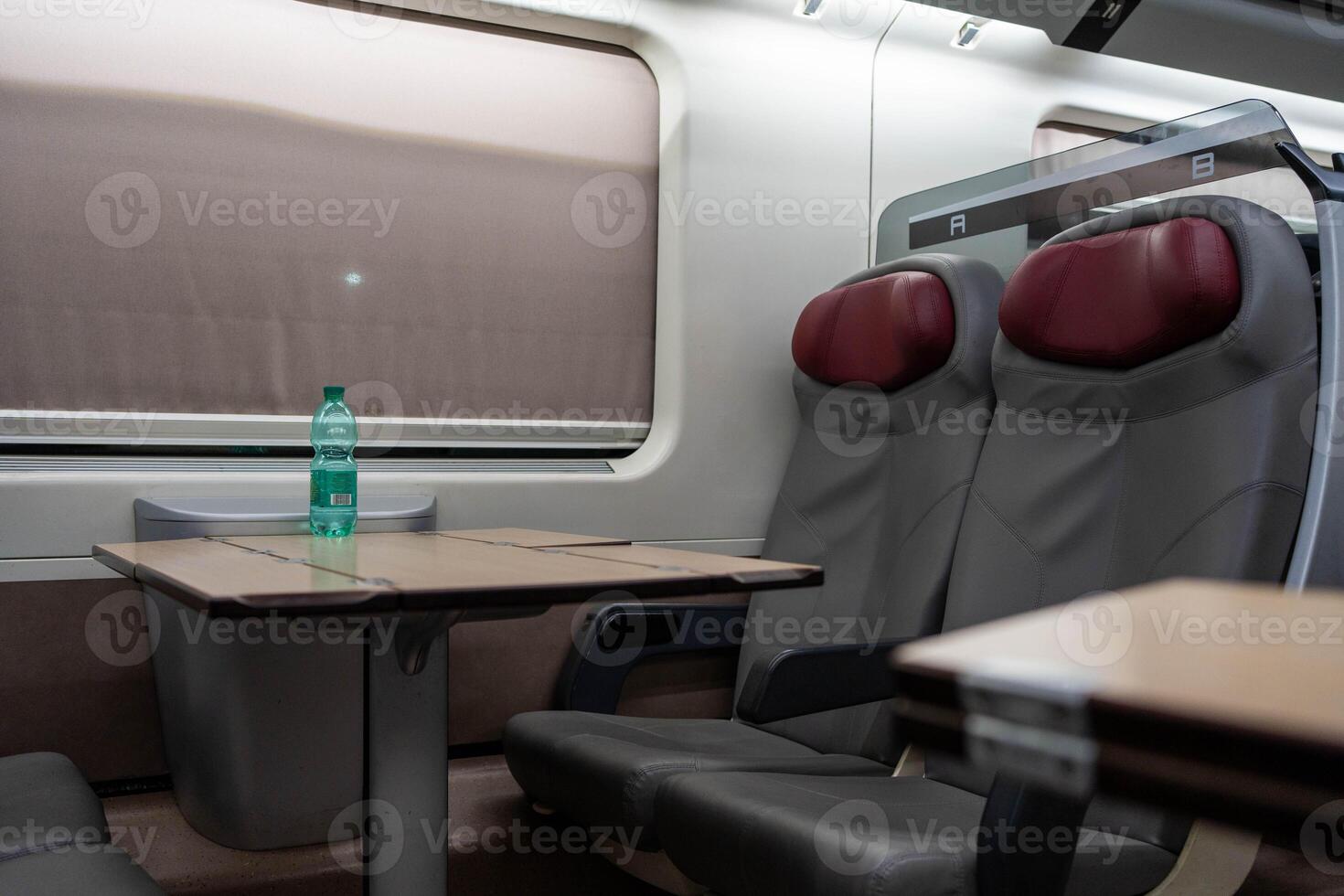 Discarded Trash Left Behind in Train Carriage photo