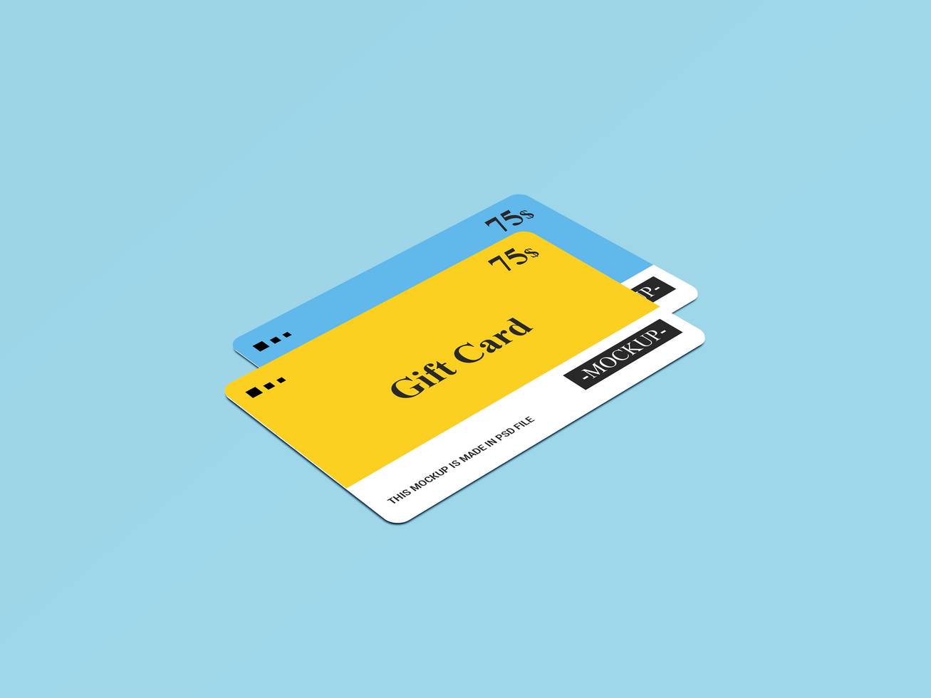 Gift Card Mockup Design Two Color psd