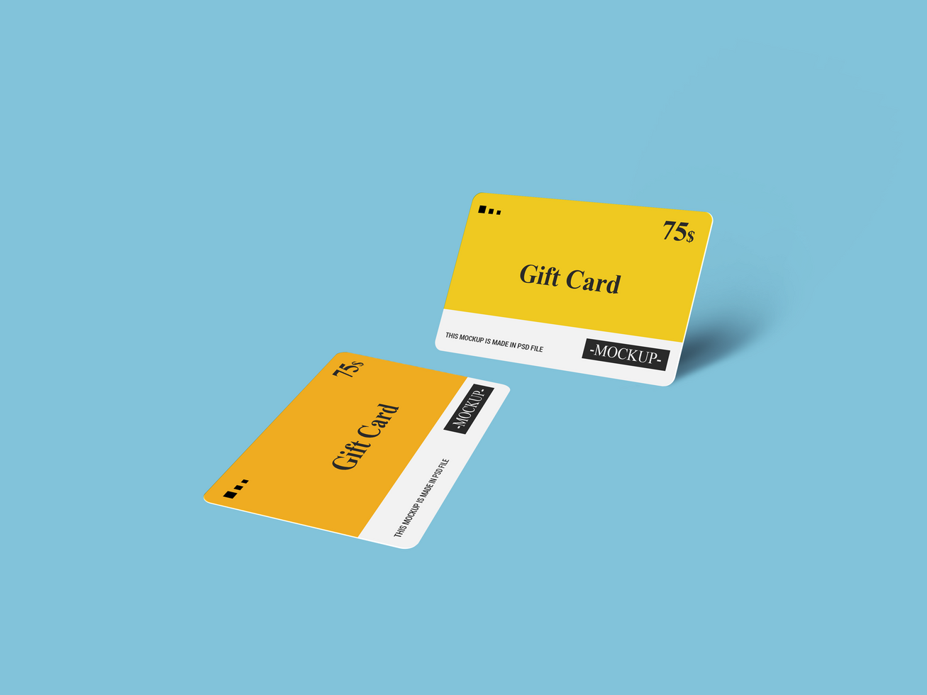 Two Gift Card Mockup Design psd