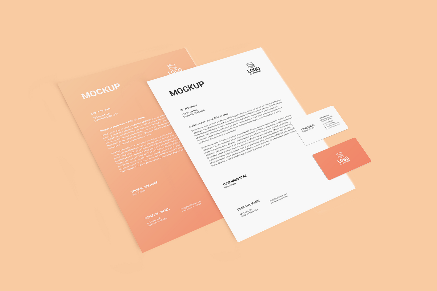 Two A4 Pages Letterhead Mockup psd