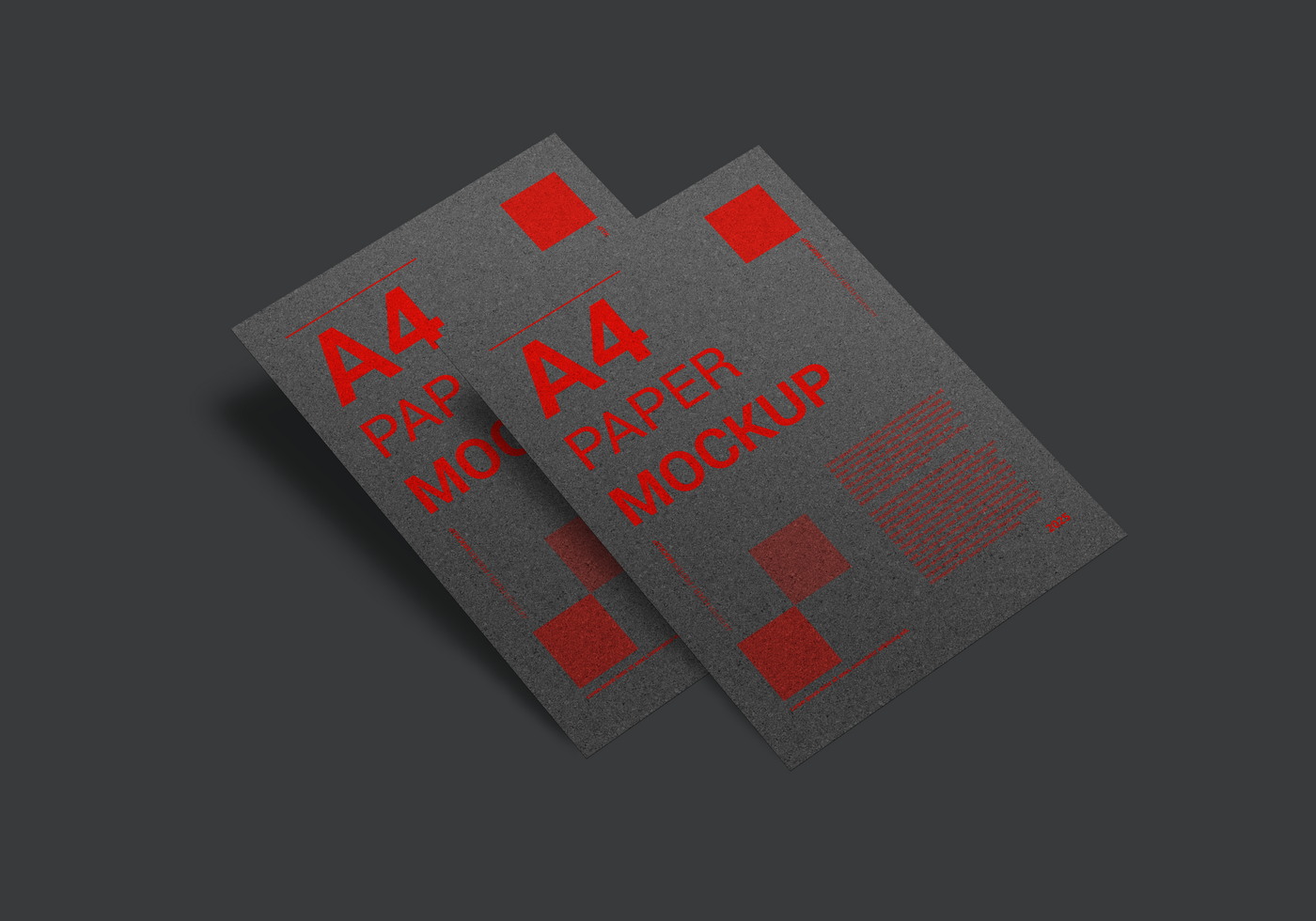 Two Black A4 Pages Letterhead Mockup psd