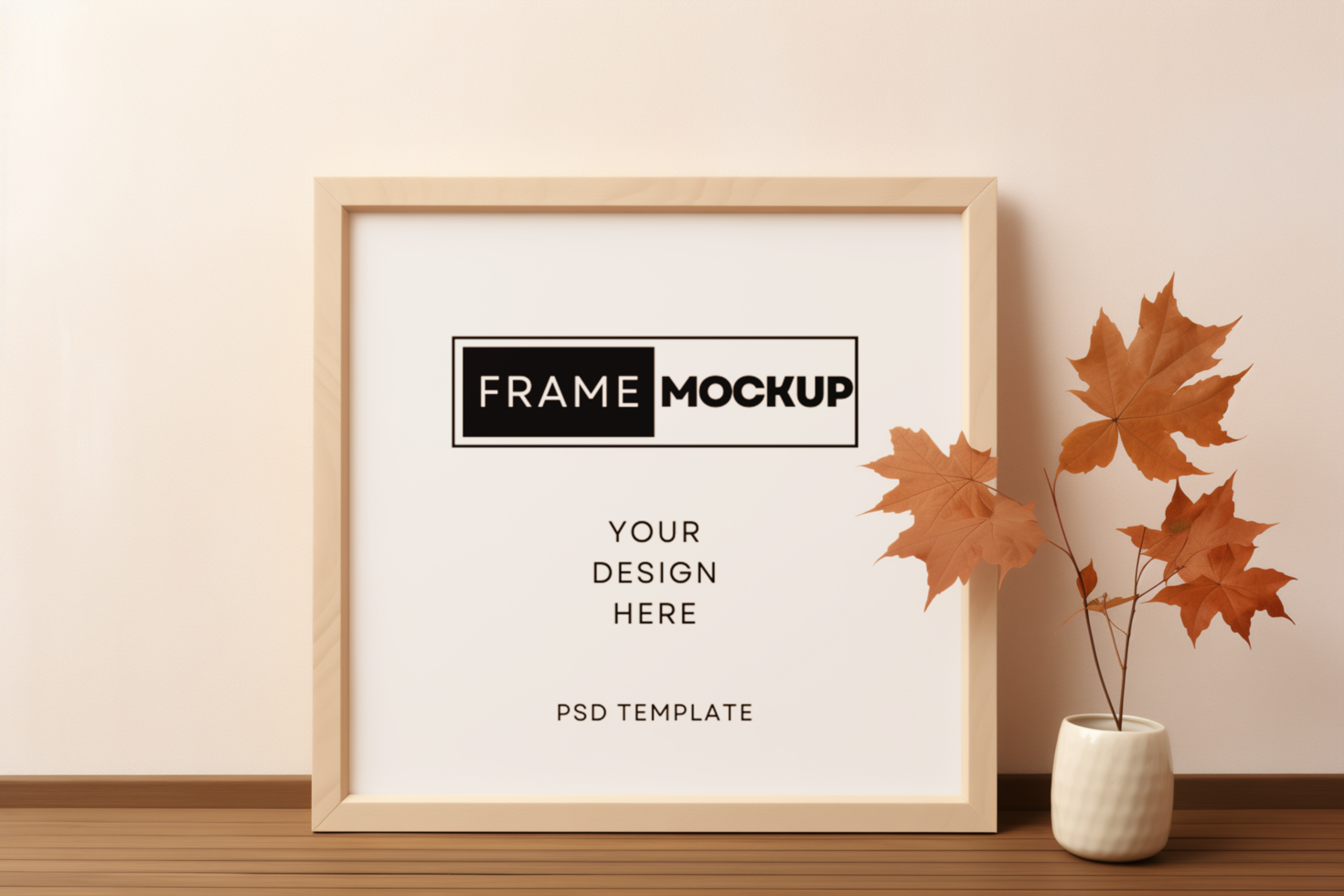 Frame Mockup On Table psd